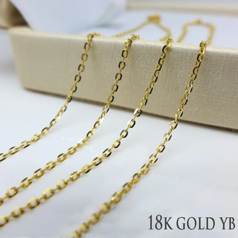 

Sinya 1.3g to 2.3g 18k Gold O Chain Necklace Women Au750 16 18inch (45cm) Yellow Gold Color Hot Sale Fine Jewelry Chains