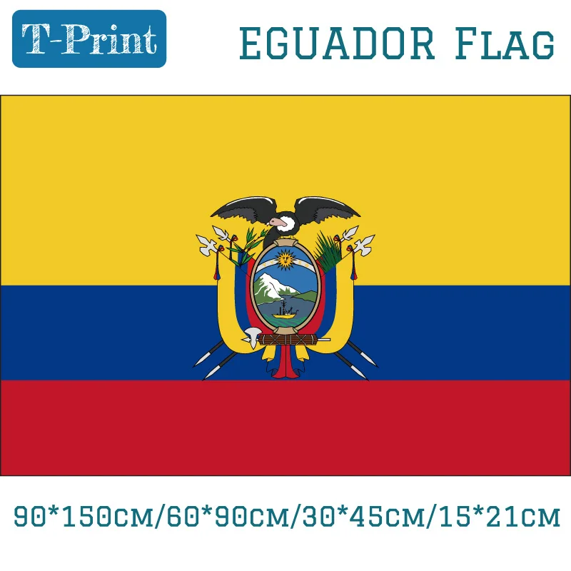 

Национальный флаг Eguador 90*150 см 60*90 см 40*60 см, летающий флаг 15*21 см, ручной Флаг для чемпионата мира/дня образования/спортивных игр