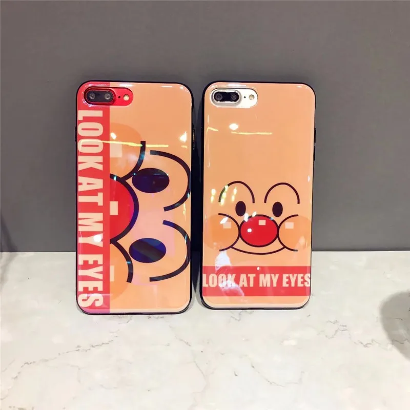 Мода милый мультфильм синий свет Anpanman джемы дядя Baikinman узор чехол для Iphone 6 6s 7 8 Plus X