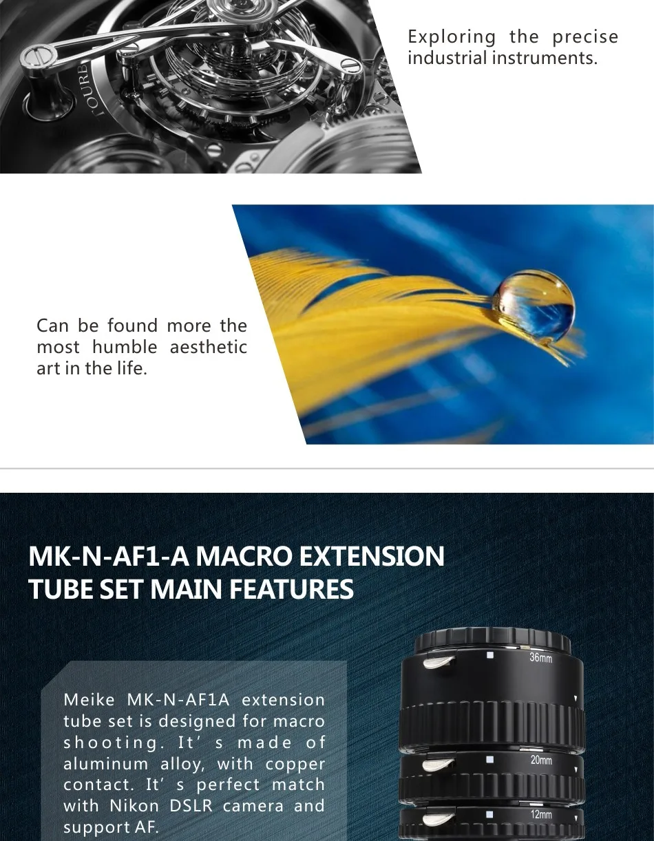 Meike MK-N-AF1-Al адаптер Удлинительное Кольцо для автоматического фокуса AF для Nikon D7100 D5200 D3100 D800 D90 D800E D5100 D7000 цифровых зеркальных камер