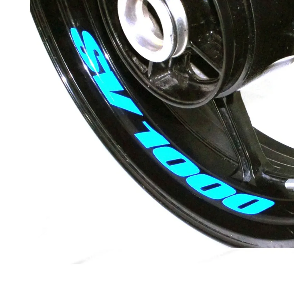 

A set of 8pcs high quality Motorcycle Wheel Sticker Decal Reflective Rim Bike Motorcycle Suitable for SUZUKI SV 1000 SV1000