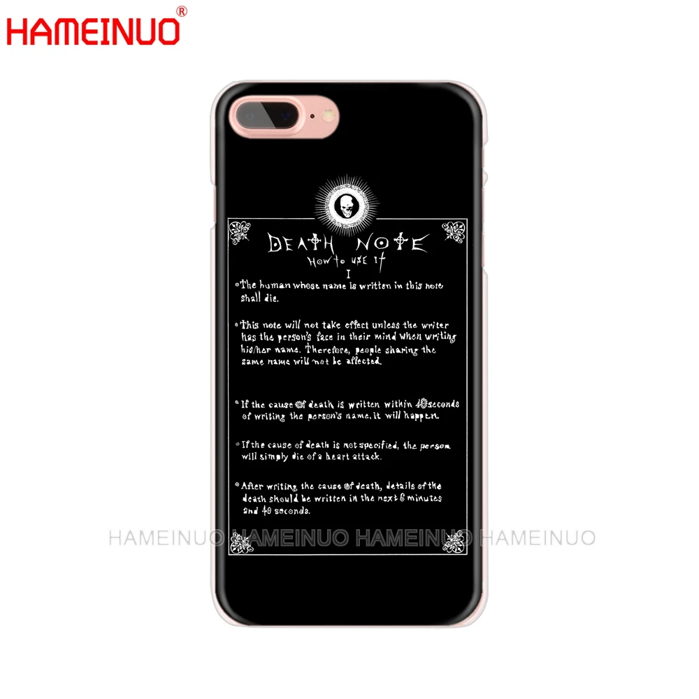 hameinuo anime death note cell phone cover case for iphone x 8 7 6 4 4s 5 5s se 5c 6s plus free global shipping