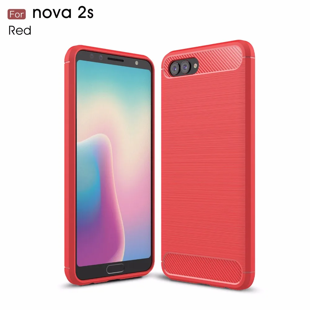 1 шт. мобильного телефона Чехол для Huawei nova2s углерода Волокно противоударный чехол