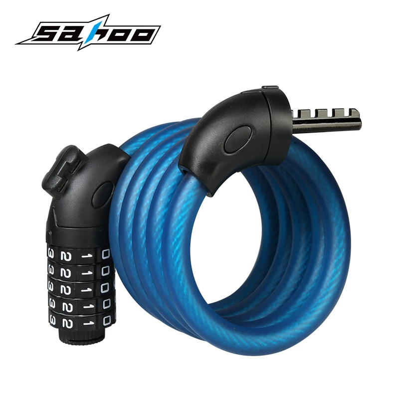 SAHOO велозамков Сталь Cable Lock пароль велосипед велосипедный замок 1500 мм Bold MTB
