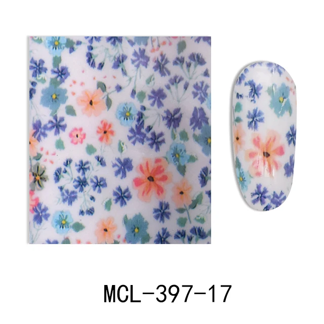 MCL-397-17 5 шил/лот 4*100 см Фольга для ногтей наклейки-лак 68 дизайнов цветок Передача Фольга для ногтей Переводные картинки слайдеры Маникюр Искусство Инструменты для украшения - Цвет: MCL-397-17