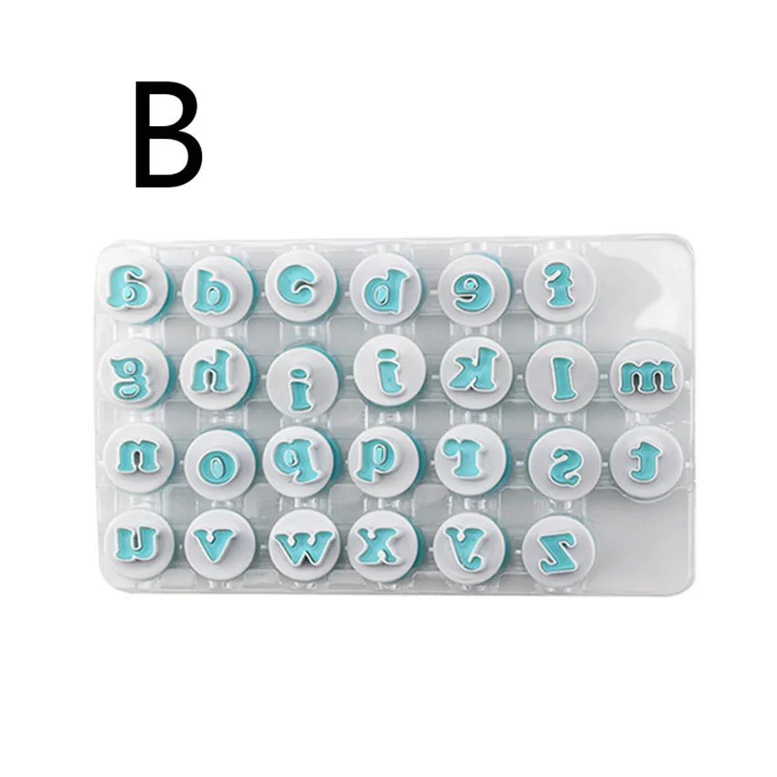 Lower case let 26pcs 26 шт. верхний и нижний чехол, чехол с буквами, буквами алфавита, цифрами, помадкой, форма для выпечки бисквита, формочки для печенья и штампы - Цвет: Lower case let 26pcs