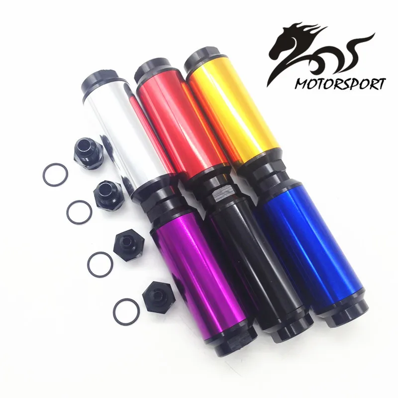 

Universal 44MM Hi-Flow Racing Alloy Fuel Filter with adaptor fittings of 2pcs AN6 and AN8