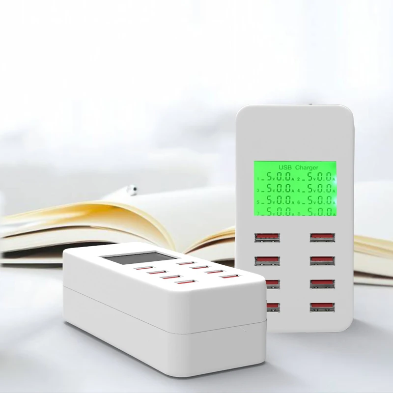 Смарт Usb зарядное устройство Led дисплей 8 Порт 40 Вт Быстрая зарядка для Iphone Ipad Samsung