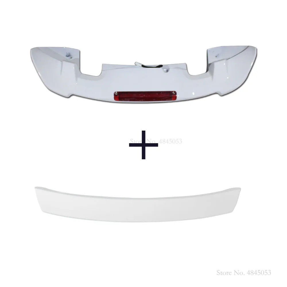 with light-white Для Honda Fit/Jazz GK5 со светлым белым спойлером- ABS пластиковый Неокрашенный цвет задний черный спойлер крыло багажника Крышка - Цвет: with light-white