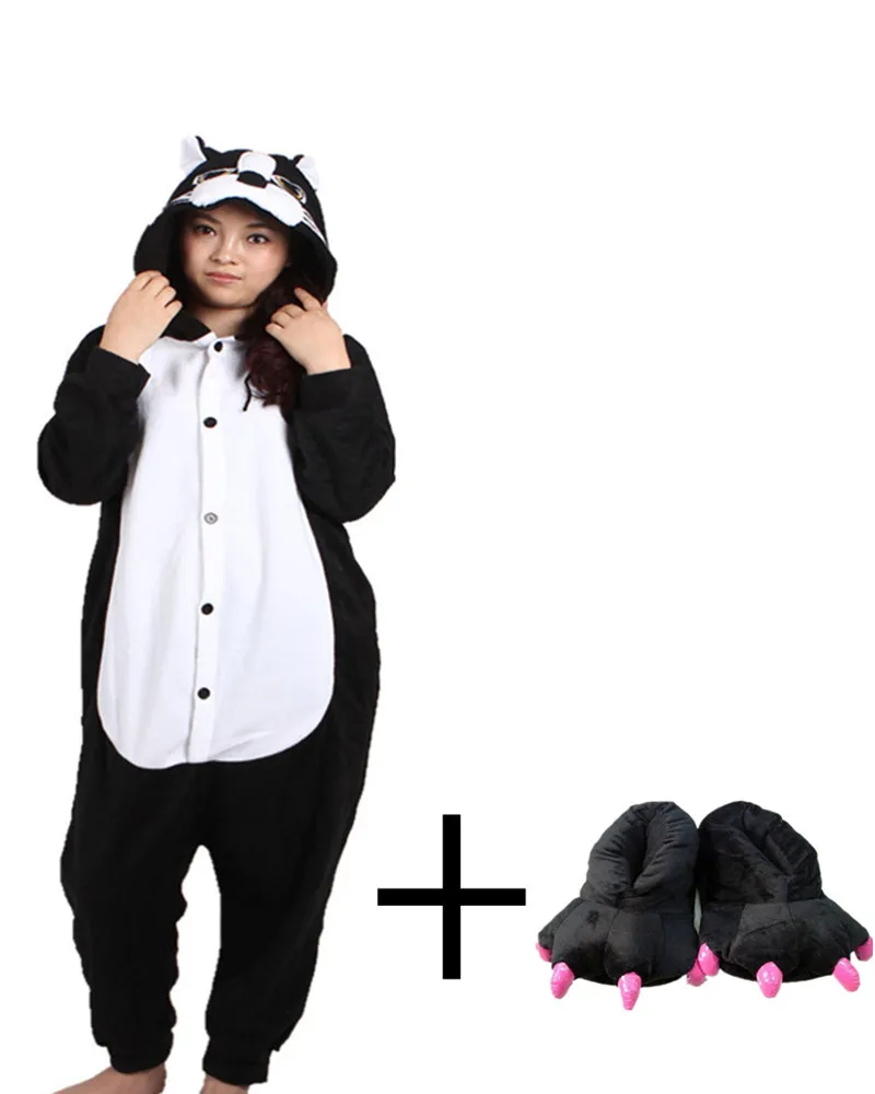 Черная пантера комбинезоны костюм для сна унисекс Пижама взрослых с леопардовым