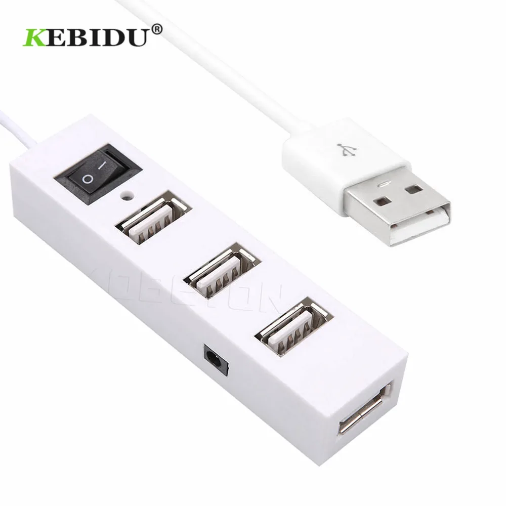 Kebidu Лидер продаж Модный мини USB 2,0 Hi-speed 4 порта usb-хаб разветвитель концентратор адаптер портативный для ПК компьютер usb-хаб 4 порта s