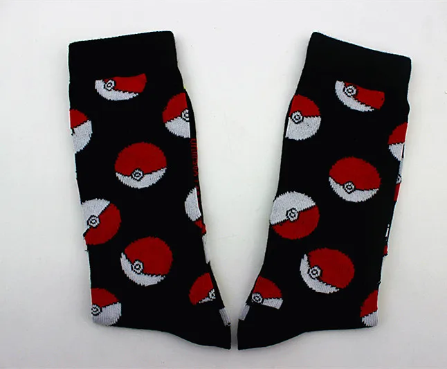 Cartoon comic Pokemon Pokeball socks Captain America Novelty funny comfort red woman cool Sock ankle hip hop skarpetki meskie