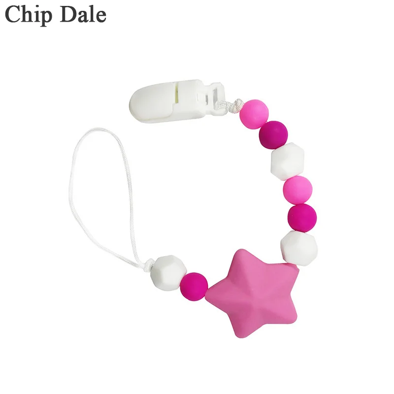 

Chip Dale Baby Pacifier Clip Chain Baby Chewable Silicone Beads Baby Pacifier BPA Free Silicone Pacifier Anti-drop Chain