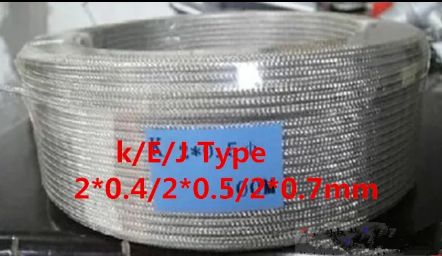 

20M K Type Shield THERMO-COUPLE WIRE Thermocouple Wire 2*0.4mm Compensating lead Wire Outer Skin is Stainless Steel for Sensor