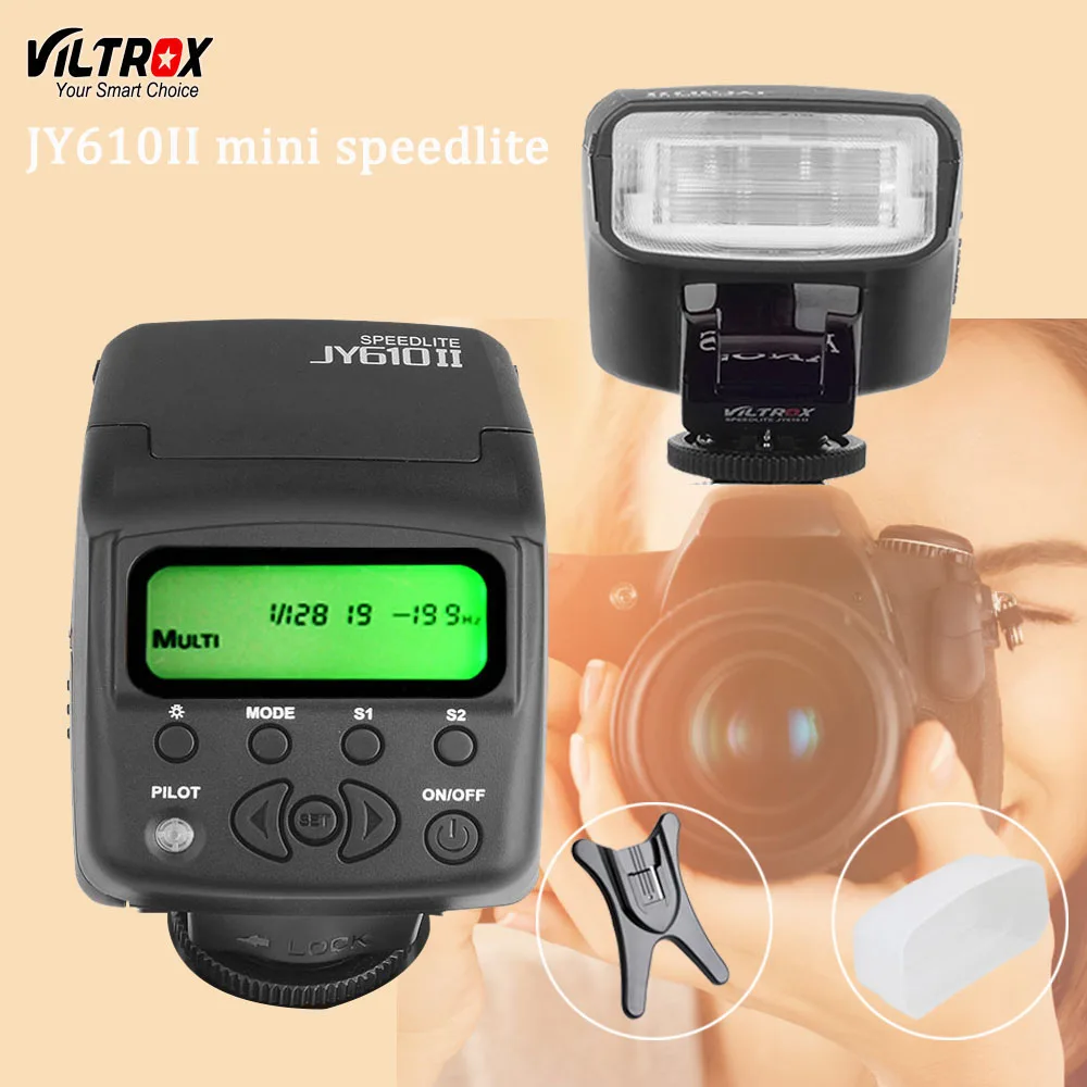 Viltrox JY610II мини ЖК дисплей Универсальный Вспышка Speedlite для sony A7 A7R NEX6 A6300 A3000 Canon Nikon