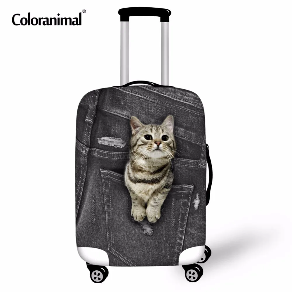 Джинсовый чехол Coloranimal на колесиках для собак защитный эластичный багажа