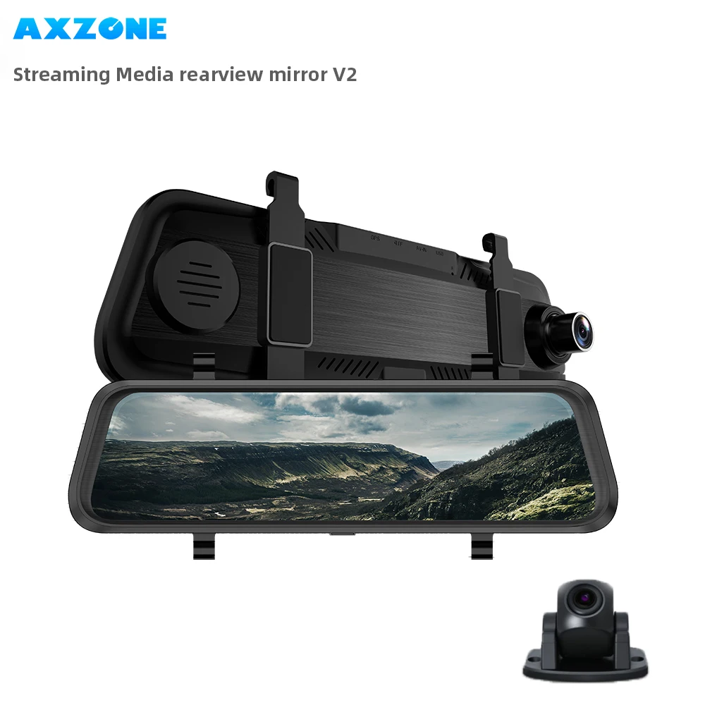 AXZONE V2 Stream зеркало заднего вида 1" заднего вида camea Dash Cam Регистратор Видео рекордер двойная Автомобильная камера 1080P супер ночное видение