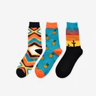 Красочные хлопковые мужские носки забавные еда ананас полосы Harajuku счастливые носки для подарка на Рождество мужские зимние теплые повседневные Calcetines