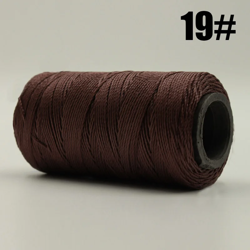 NO.19 1 рулон, цветная полиэфирная нить для шитья, кожаная вощеная нить для вышивки крестиком, шнур, кожаная нить, нить для шитья своими руками - Цвет: NO.19