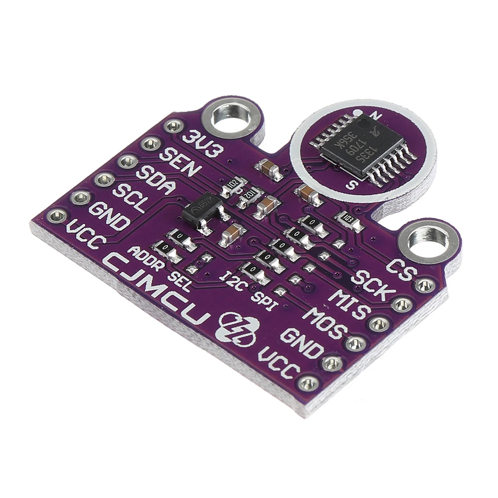 CJMCU-1335 3 В/5 В I2C SPI Холла эффект 360 Бесконтактный модуль датчика плоского угла X-Y |