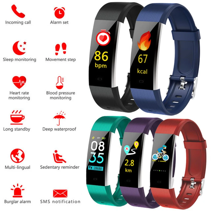 NEW Men Smart watch V5 Bracelet calorie heart rate monitor IP67 waterproof Sports fitness tracker Watch | Наручные часы