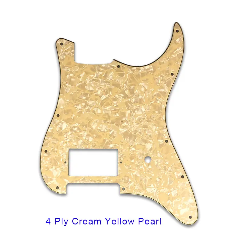 4 ply cream pearl Pleroo гитара 11 винтовых отверстий накладки костюм для fender Tom Delonge гитара Stratocaster US spec Strat с мостом PAF Humbucker - Цвет: 4 ply cream pearl
