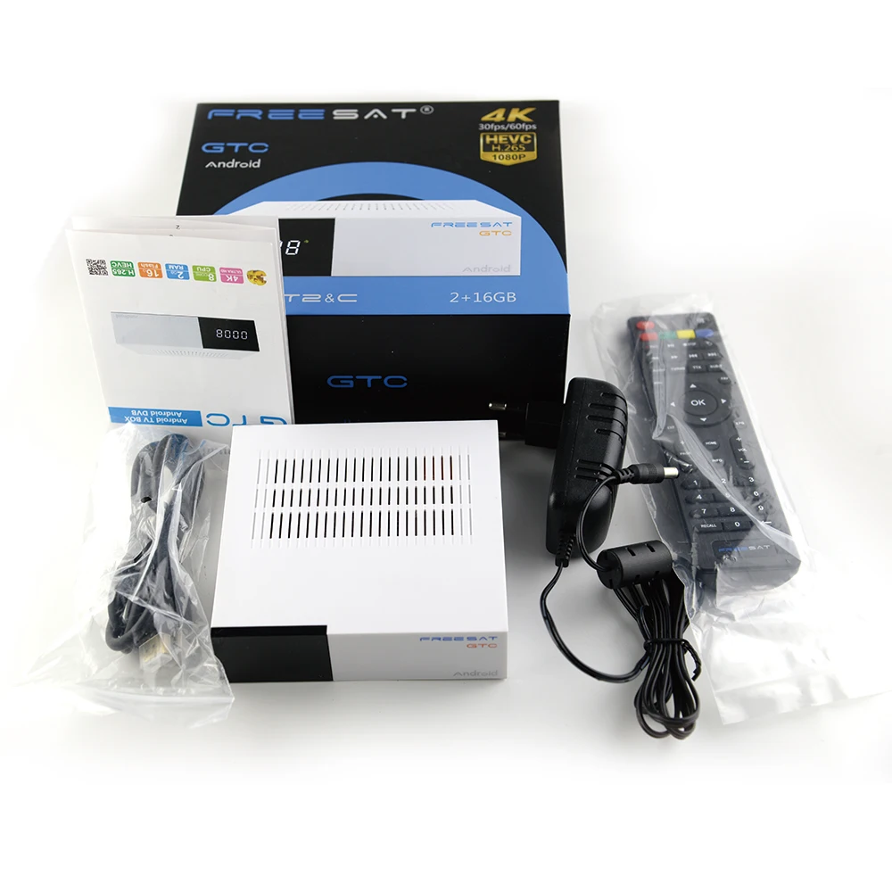 GTmedia GTC декодер DVB-S2 DVB-C DVB-T2 ISDB-T Amlogic S905D android 6,0 ТВ контейнер под элемент питания 2 Гб Оперативная память 16 Гб Встроенная память BT4.0 Freesat GTC верхний приемник