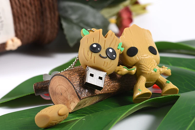 Милый мультфильм Грут usb флэш-диск милый супер heros memory stick Pen drive 4 ГБ 8 ГБ 16 ГБ 32 ГБ 64 Гб 128 ГБ креативный флешка