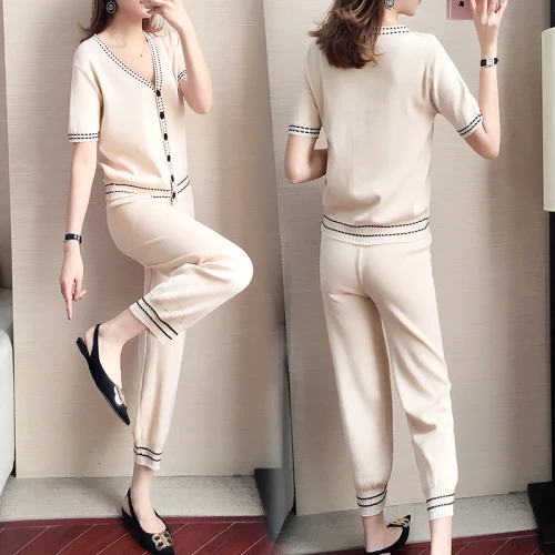 Трикотажная Женский комплект 2 шт. из двух предметов женские спортивные костюмы