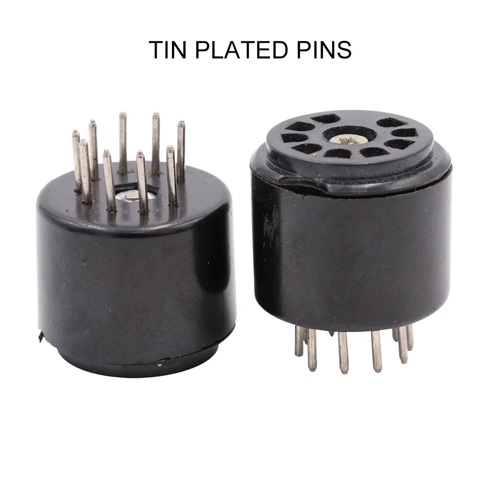 Tin Plated Бакелит 9pin вакуумная трубка гнездо тестирования заставка для 6DJ8 12AX7 ECC83 B339 CV492 6L13 12AU7 ECC82 B329 CV491 Hifi ламповый усилитель DIY комплект из 2 предметов - Цвет: Tin Plated