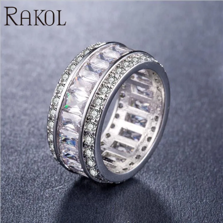 RAKOL дамское модное роскошное разноцветное кольцо из кубического циркония