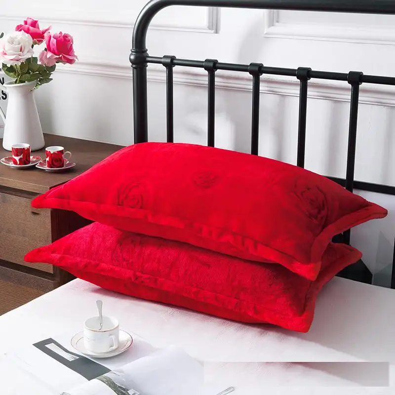 2pcs Pillowcase-11 2 шт. фланелевые наволочки с принтом зимняя мягкая теплая плотная Коралловая флисовая наволочка 48*74 см - Цвет: 2pcs Pillowcase-11