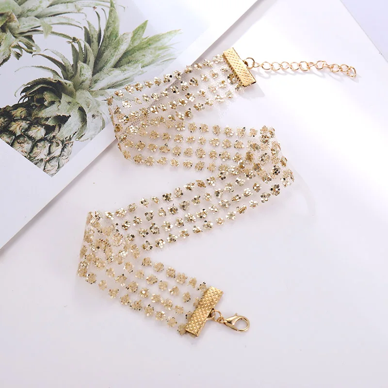 Женское колье с золотыми кружевами в Корейском стиле индивидуальное ожерелье из