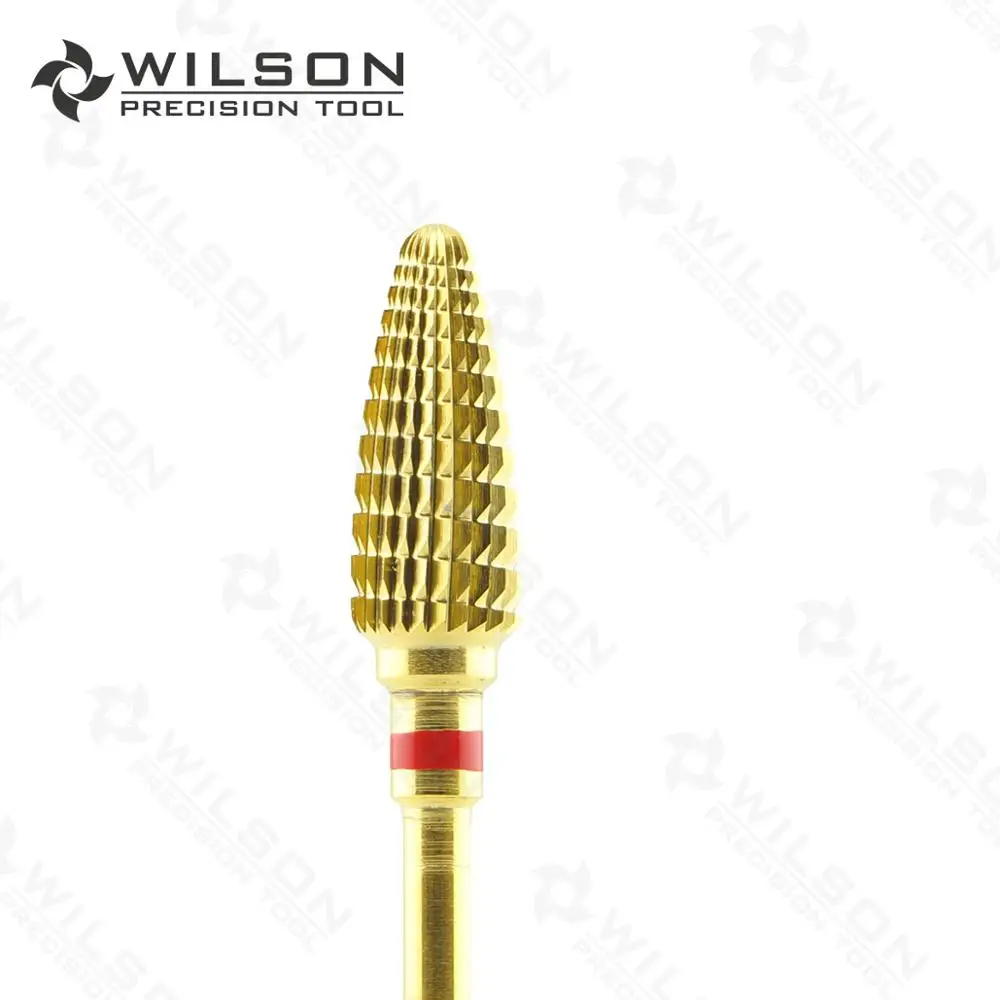 Большой конус золотистый тонкий (1140121) Карбидное сверло для ногтей WILSON|wilson nail