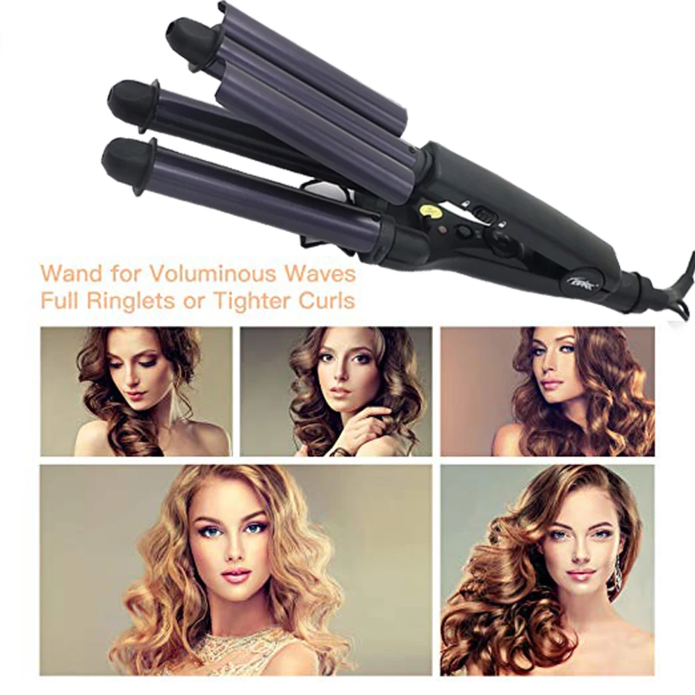 Электрическая профессиональная керамическая плойка для завивки волос Тройная