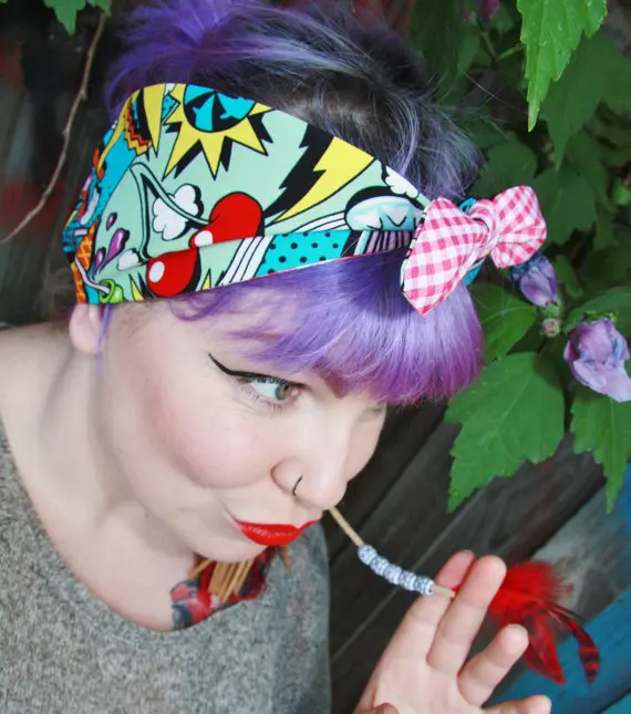 Винтажная повязка на голову с рисунком рокабилли Пинапа 1950-х годов аксессуары