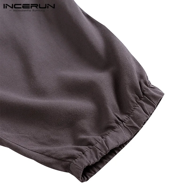 INCERUN Ретро 5XL Мужские Широкие штаны-шаровары брюки в стиле хип-хоп для бега тренировок танец тренажерные залы Masculino, эластичная резинка на талии, черный