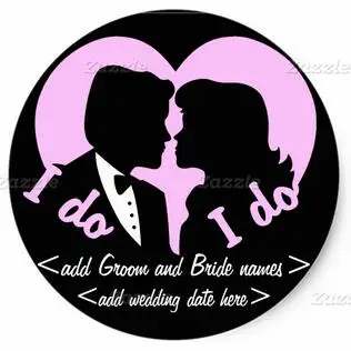 

1,5 дюйма I DO Silhouette пара напоминание Классический круглый стикер