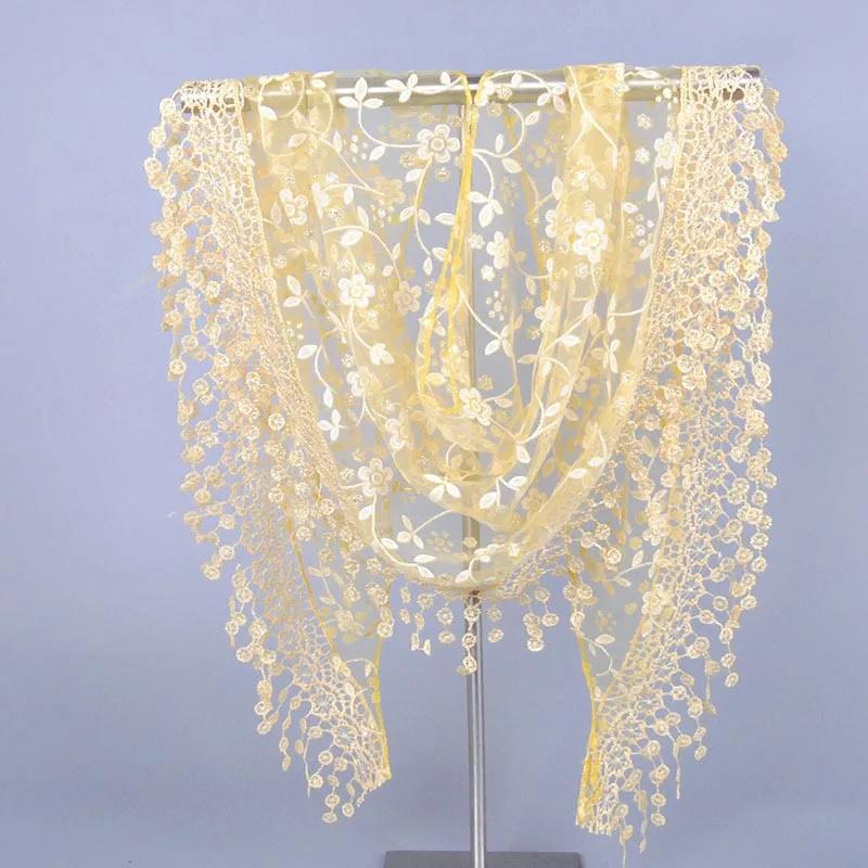 Хит лета женский кружевной шарф с кисточками прозрачный металлик платье бандаж