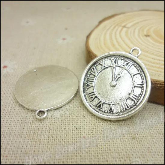 40 шт амулеты стимпанк часы лицо кулон тибетский серебряный цинковый сплав