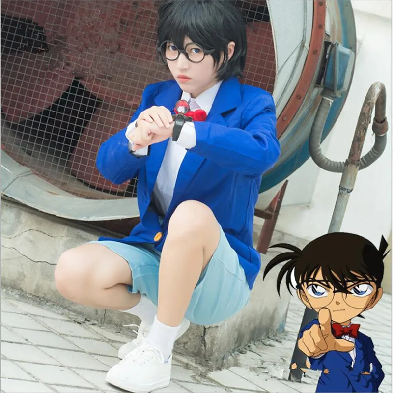 Аниме Детектив Конан Косплей Edogawa Konan Cos хэллоуивечерние высокое качество костюм