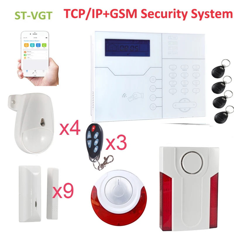 

Focus Home Office Factory Alarm Security System ST-VGT with Interior&External Alarming Red Siren MD-334R