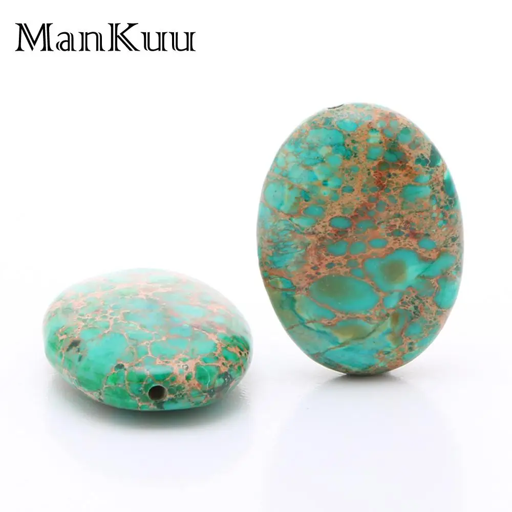 

Mankuu 8*12mm/18*25mm Oval Jaspers Loose Beads Green Sea Sediment Jaspers Small Natural Stone Beads For Jewelry Making 20pcs/Lot