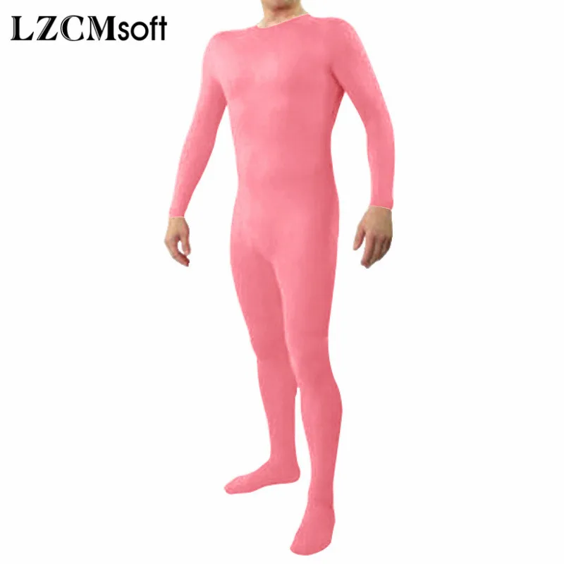Pink LZCMsoft цельный костюм из лайкры с вырезом лодочкой для мужчин без капюшона, облегающий костюм из спандекса, облегающий костюм для косплея - Цвет: Pink