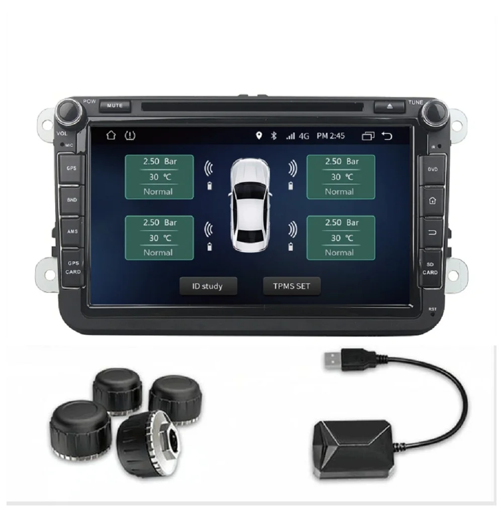 Автомобильная система мониторинга давления в шинах TPMS USB внешние датчики для Android