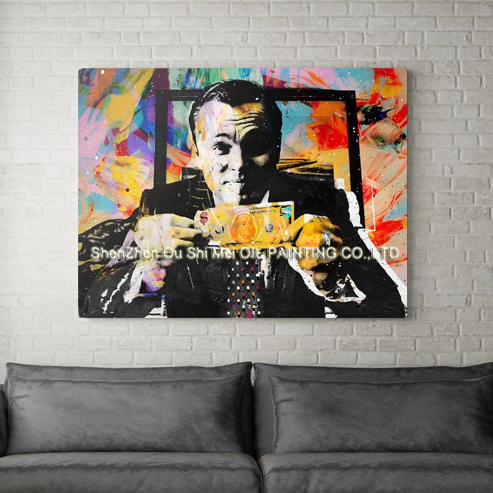 Ручная роспись абстрактный портрет картины маслом мужчина холст картина на