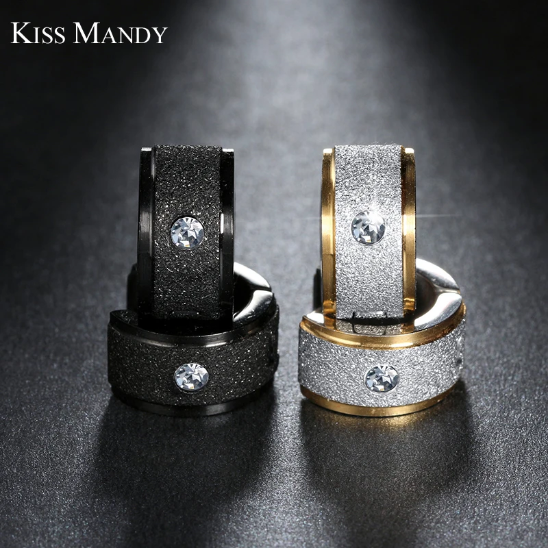 Женские серьги с глазурью KISS MANDY черные в стиле панк рок фианитом ювелирные