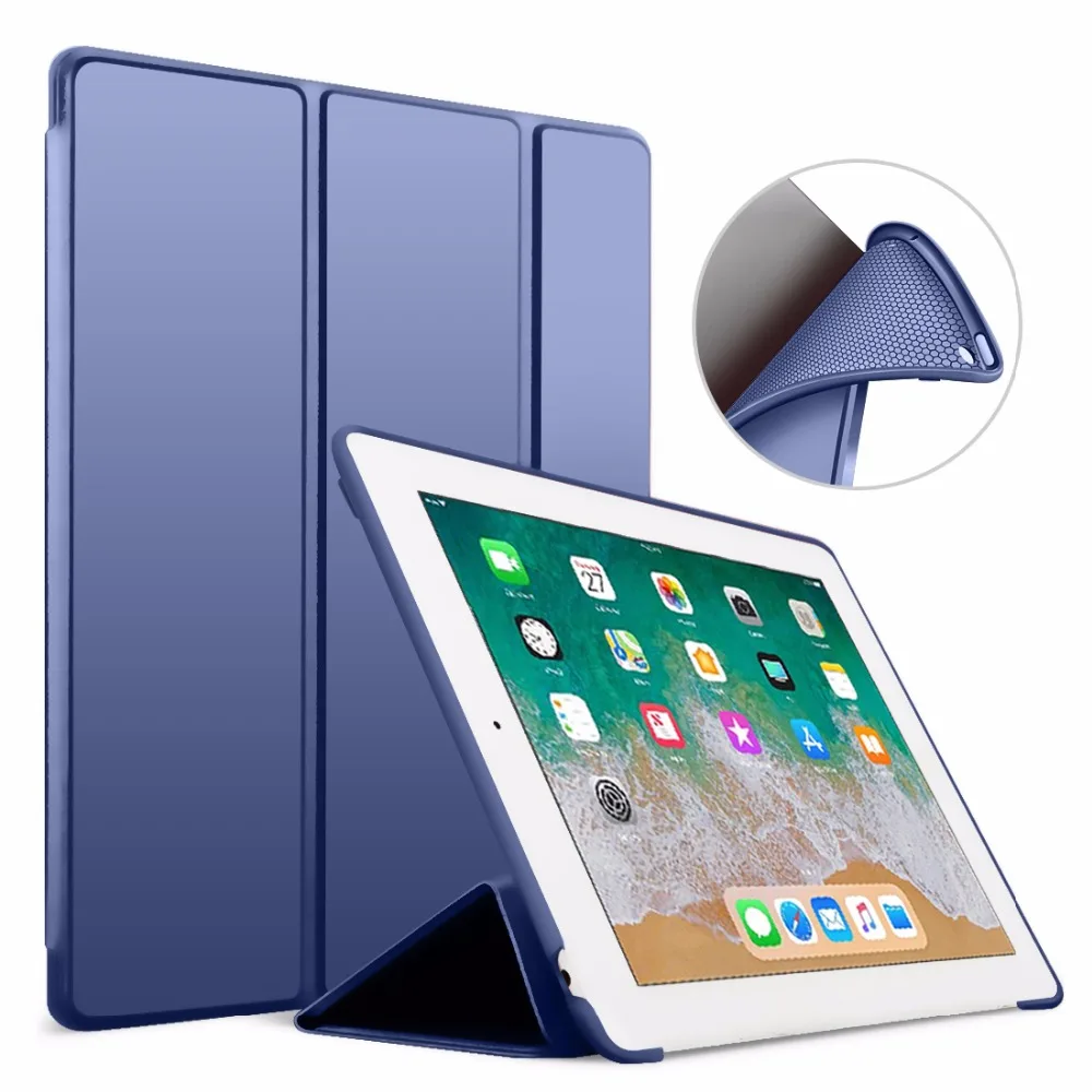 Мягкий силиконовый чехол на заднюю панель для Apple iPad 9,7 Air 1 2 5 6 5th 6th Generation Smart Sleep Awake кожаный чехол Funda Coque
