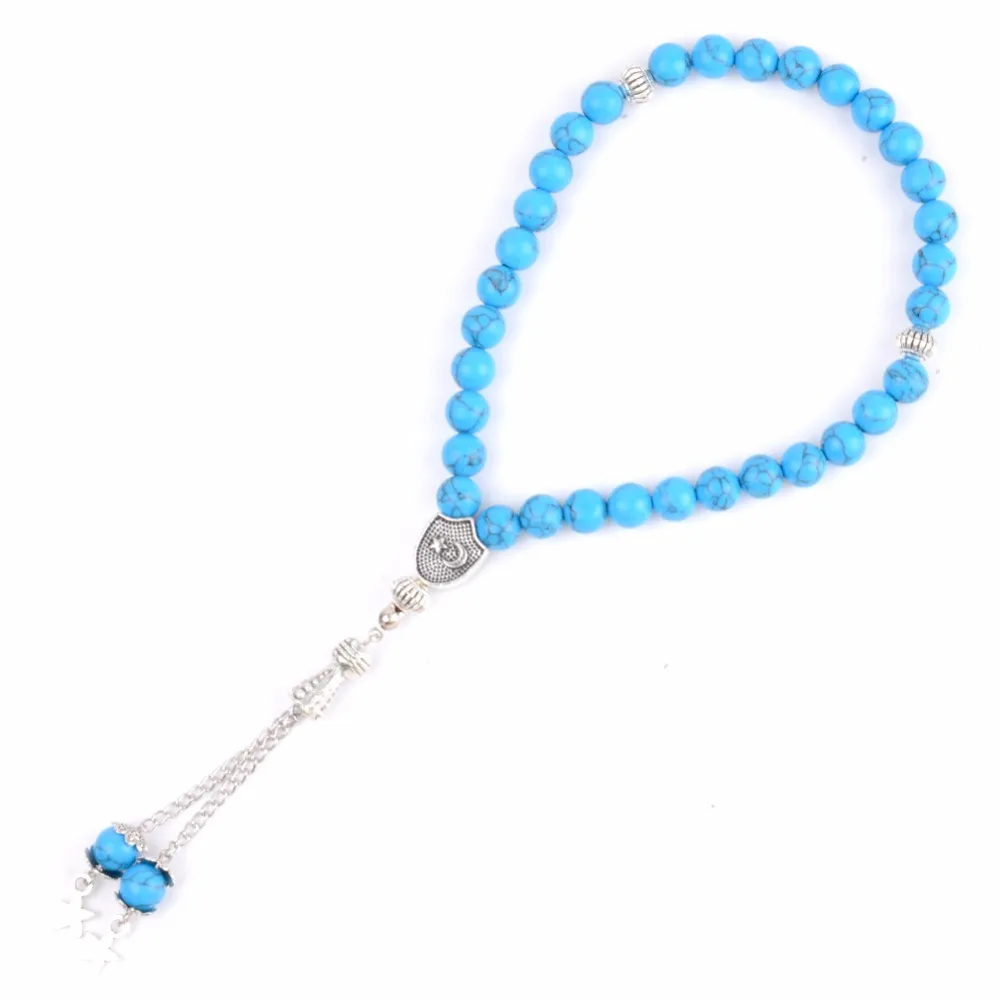 Мужской браслет с молитвенными бусинами Tasbih мужской синими бирюзами для женщин и