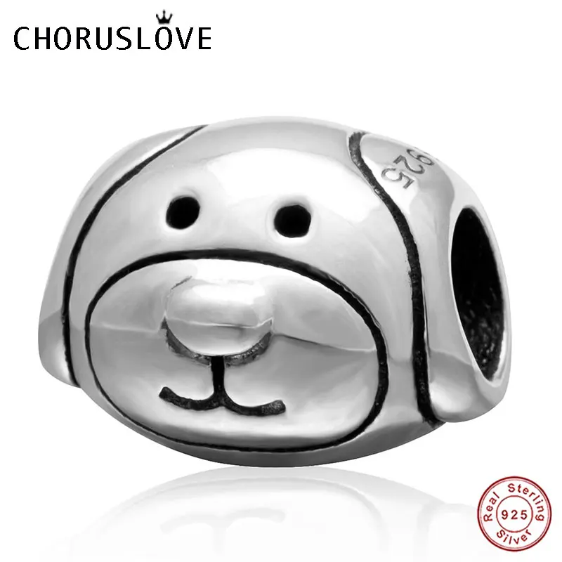 Choruslove преданный Лаки Собачья голова Шарм стерлингового серебра 925 пробы I Love My Bone